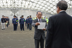 りんご盗難防止パトロール出動